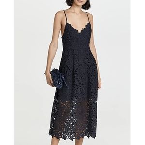 ASTR the label Women's Sleeveless Lace Fit & Flare Midi Dress sz Large